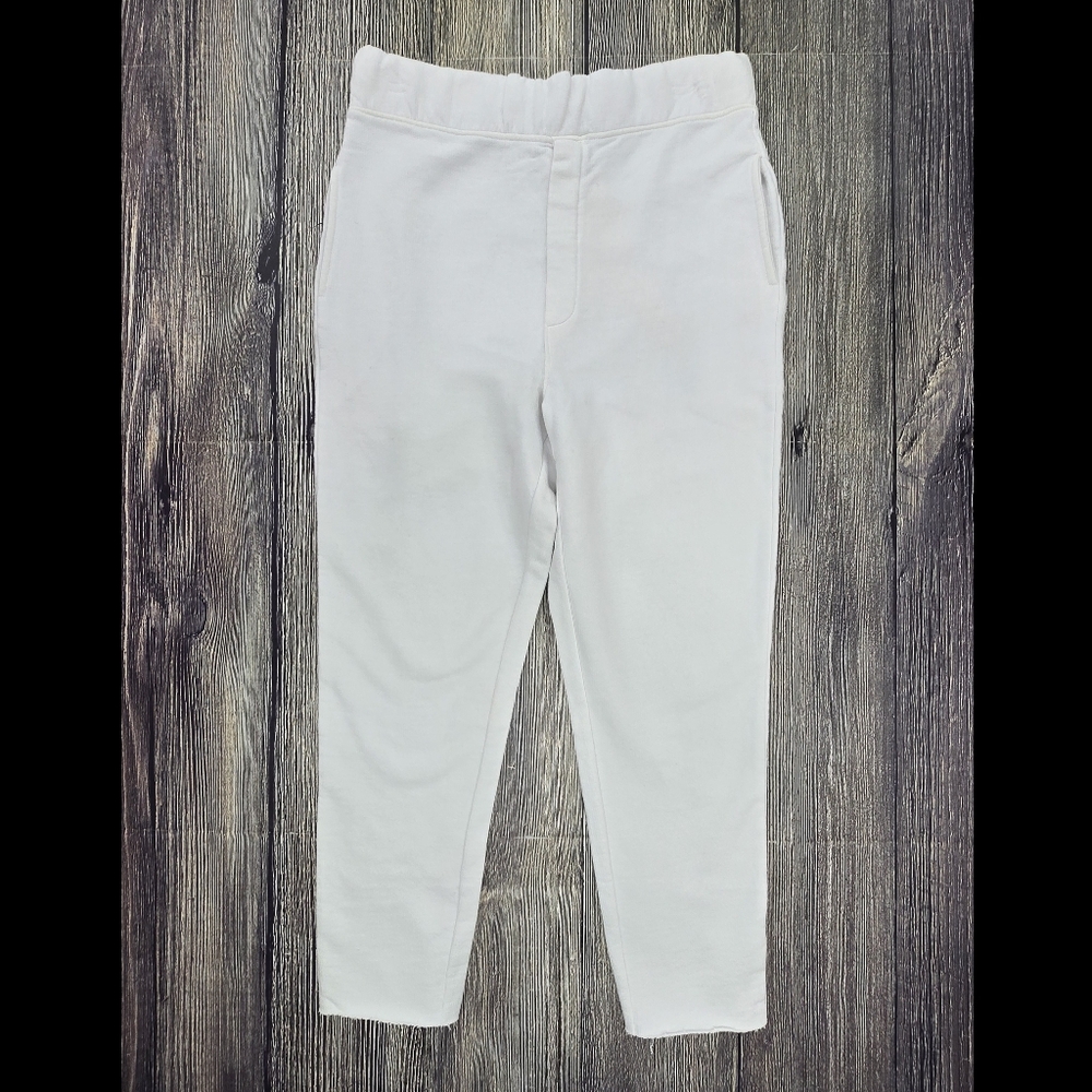 Sandrine Rose NWT White 100% Cotton Raw Hem Sweatpants